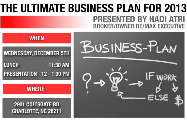 The Ultimate Business Plan For 2013 – Presented by Hadi Atri